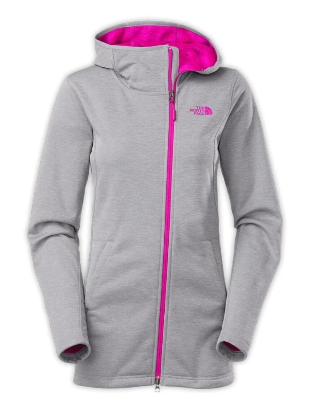 The North Face Hardlee Raschel Fleece Parka hooded Jacket Women's M Grey EUC